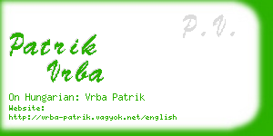 patrik vrba business card